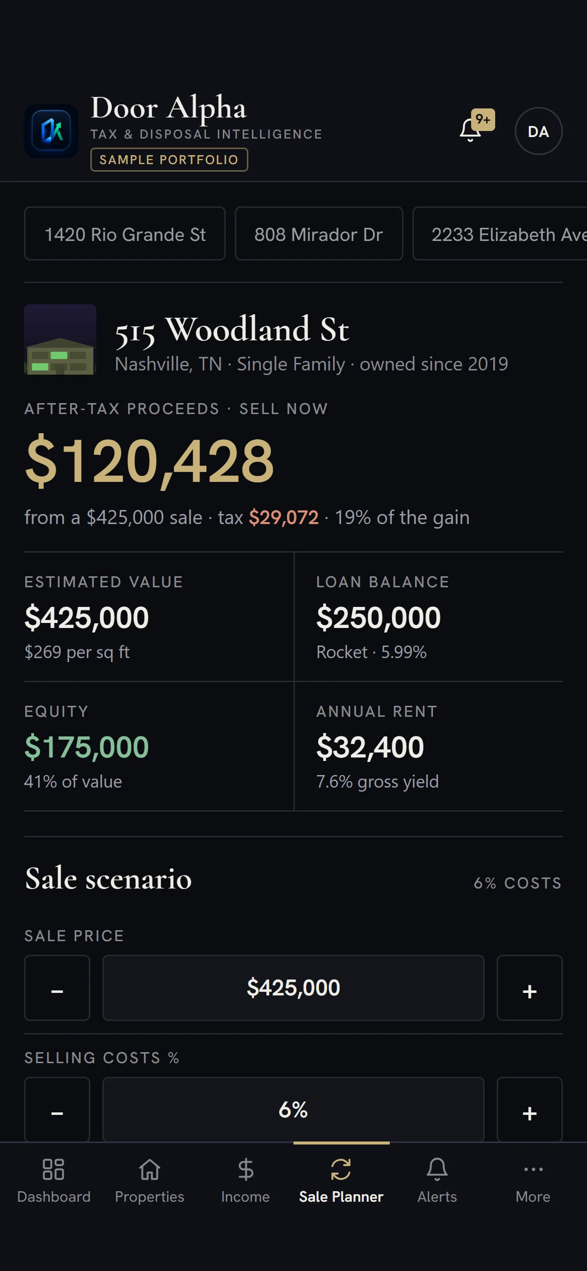 Sale planner